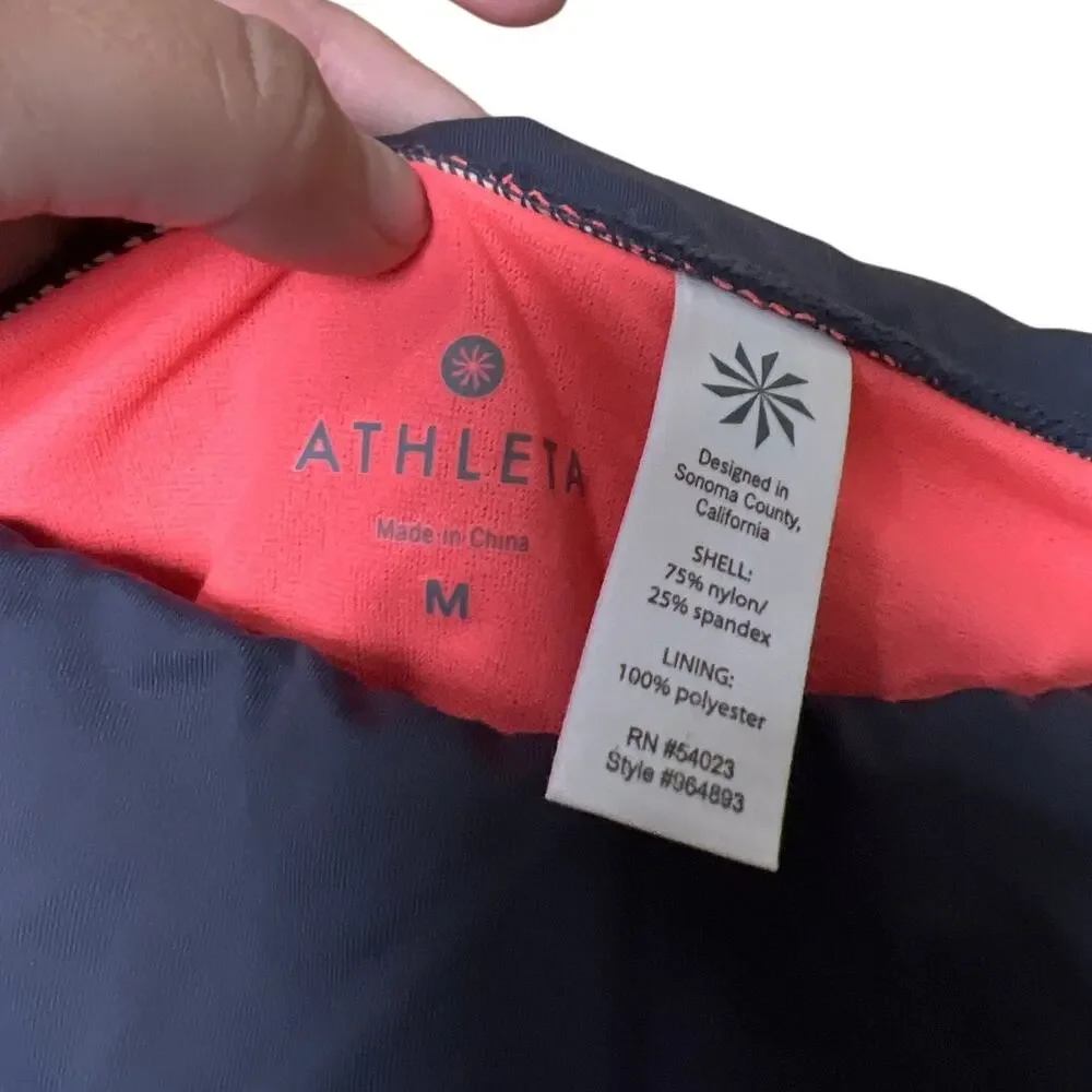 Athleta Size medium NWT Women's Mini Skirt Shirred Ruffle Navy